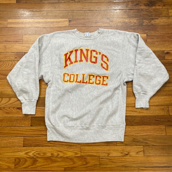 90’s VTG Champion Reverse Weave King’s College Crewneck Sweatshirt Size XL Used - Picture 1 of 5